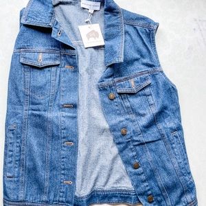 New never worn dark denim vest